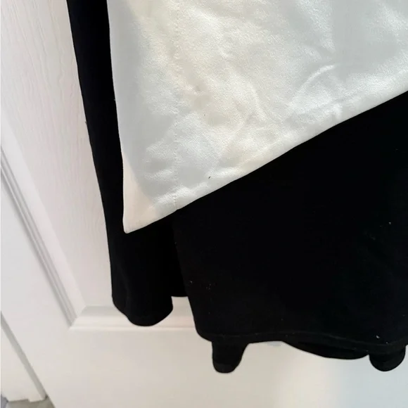 Tadashi Shoji Asymmetrical Embellished Gown White and Black